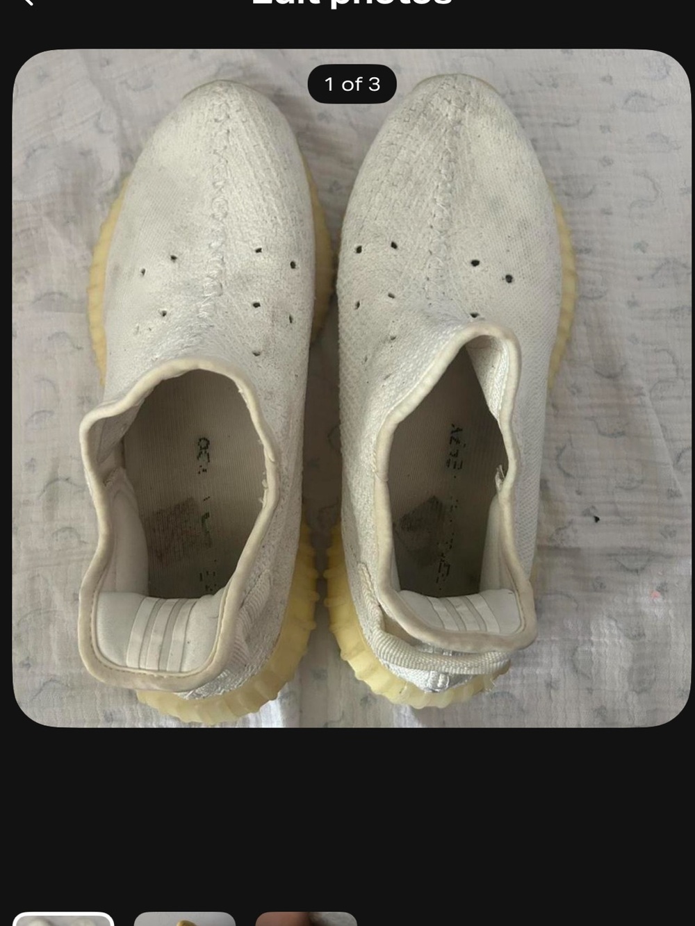 adidas Kids Slip-On Sneakers in White with Yellow Sole